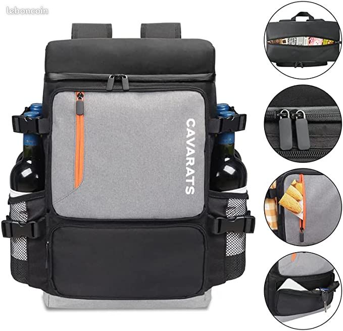 Sac à Dos Isotherme 45L - Étanche et isolé, Garde 58 canettes et vin Froid Pendant 24h - Léger, Grande capacité, idéal pour Pique-Nique, pêche, randonnée, Camping, Parc et Plage