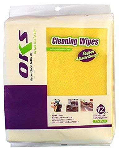 Lingettes nettoyantes absorbantes polyvalentes grand format (33 x 38 cm) Lot de 12