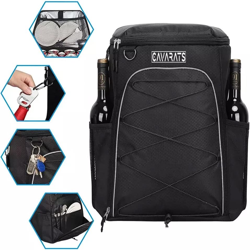 Sac à Dos Isotherme de 25L - Glacière Souple étanche à l'épreuve des fuites - Grande capacité, léger - Hommes et Femmes pour déjeuner, Pique-Nique, pêche, randonnée, Camping, Plage