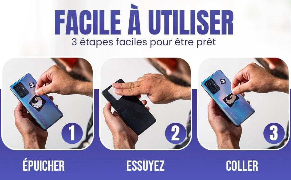 cavarats - Microfibre Tout-en-Un avec Autocollant Lavable et réutilisable pour Les objectifs de caméra, Les écrans de téléphone et Les PC Portables (les 3)