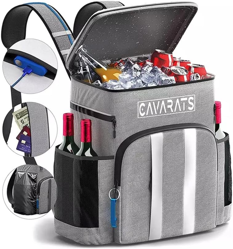Sac à Dos Isotherme 35 L - Garde 54 canettes au Frais jusqu'à 24 Heures - Imperméable et léger - Parfait pour Pique-Nique, randonnée et Plage