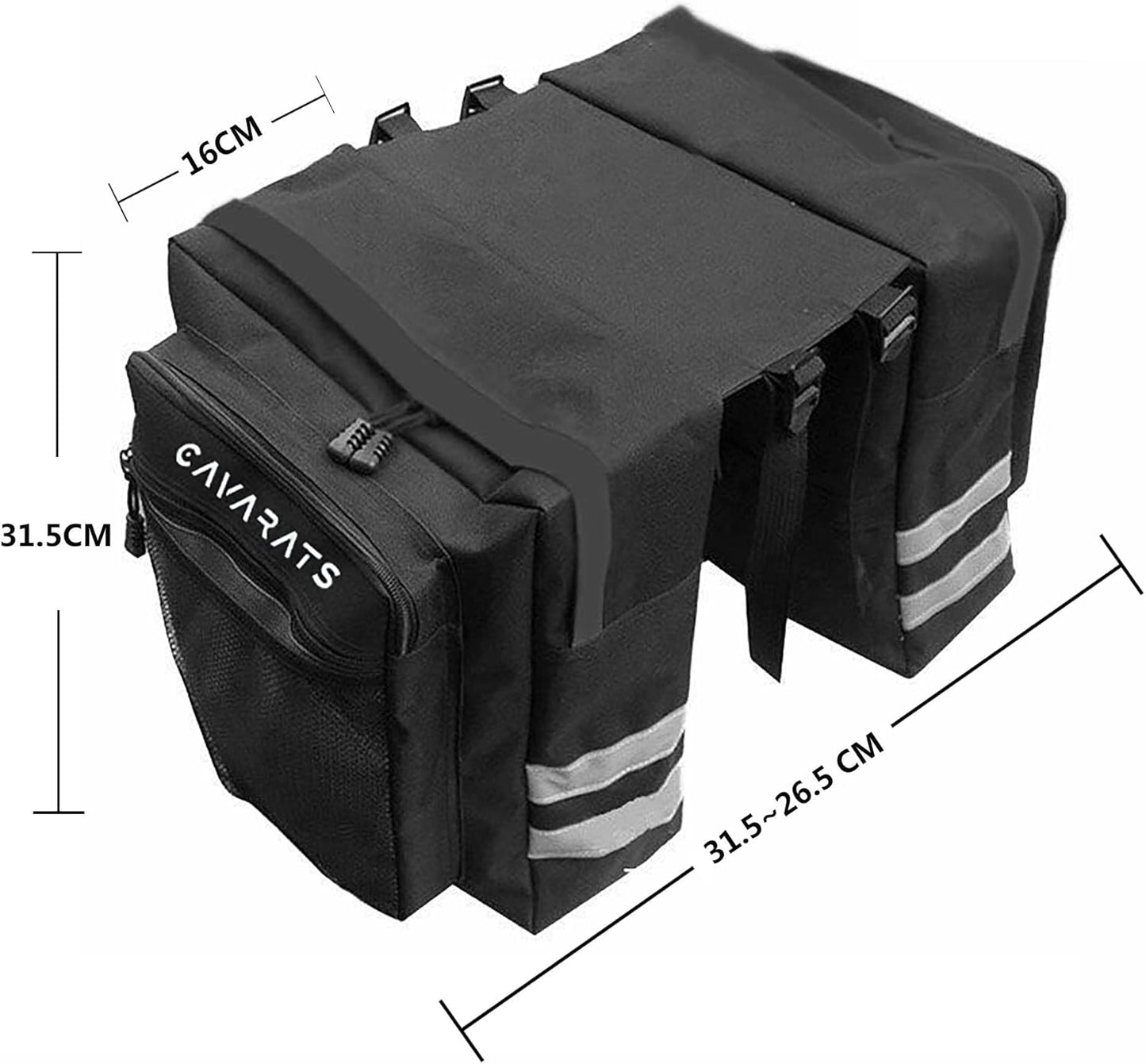 Sac de Cyclisme Multifonctionnel Sacs d’étagère de Rangement de Cyclisme Double côté de Grande capacité pour Le Cyclisme Long (Noir)