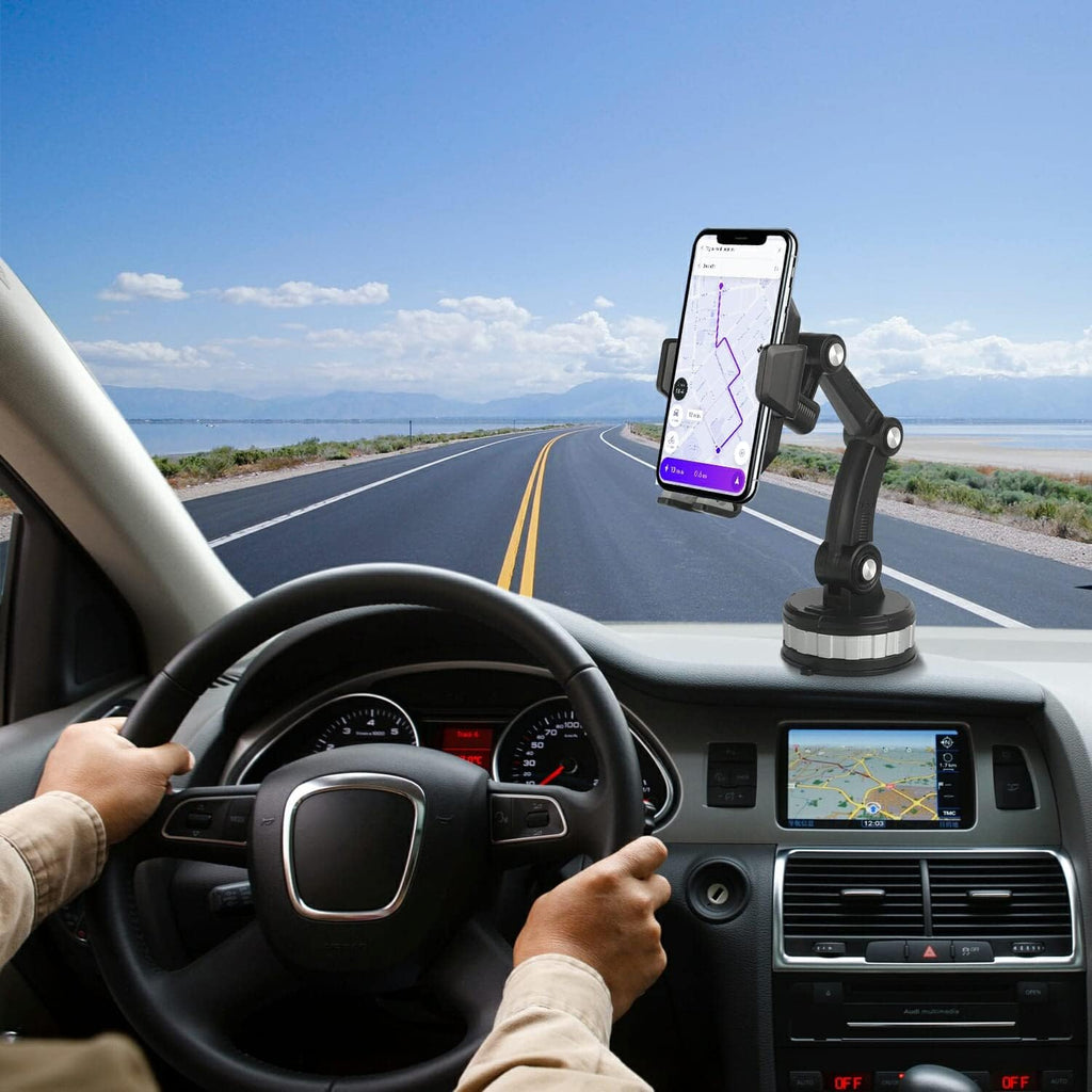 Support de téléphone universel super stable pour voiture Cavarats, multi-directive, compatible avec le tableau de bord et le pare-brise, prend en charge les smartphones, rotatif, capacité de poids de 40 kg