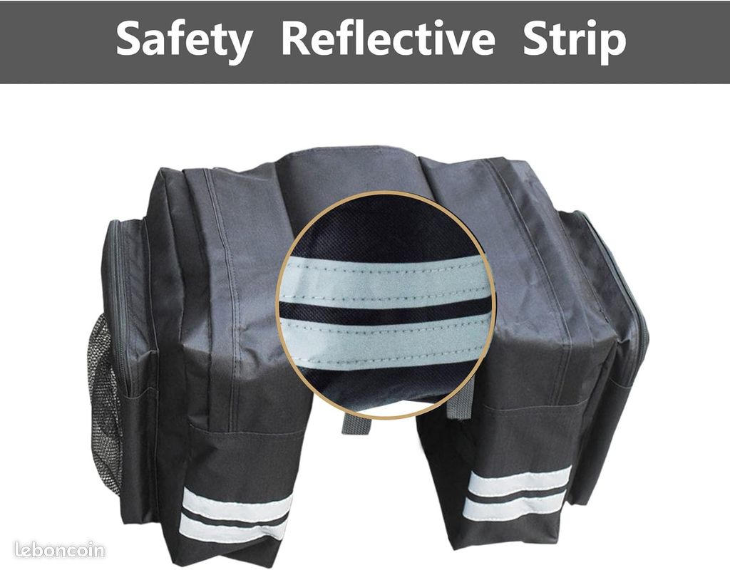 Sac de Cyclisme Multifonctionnel Sacs d’étagère de Rangement de Cyclisme Double côté de Grande capacité pour Le Cyclisme Long (Noir)