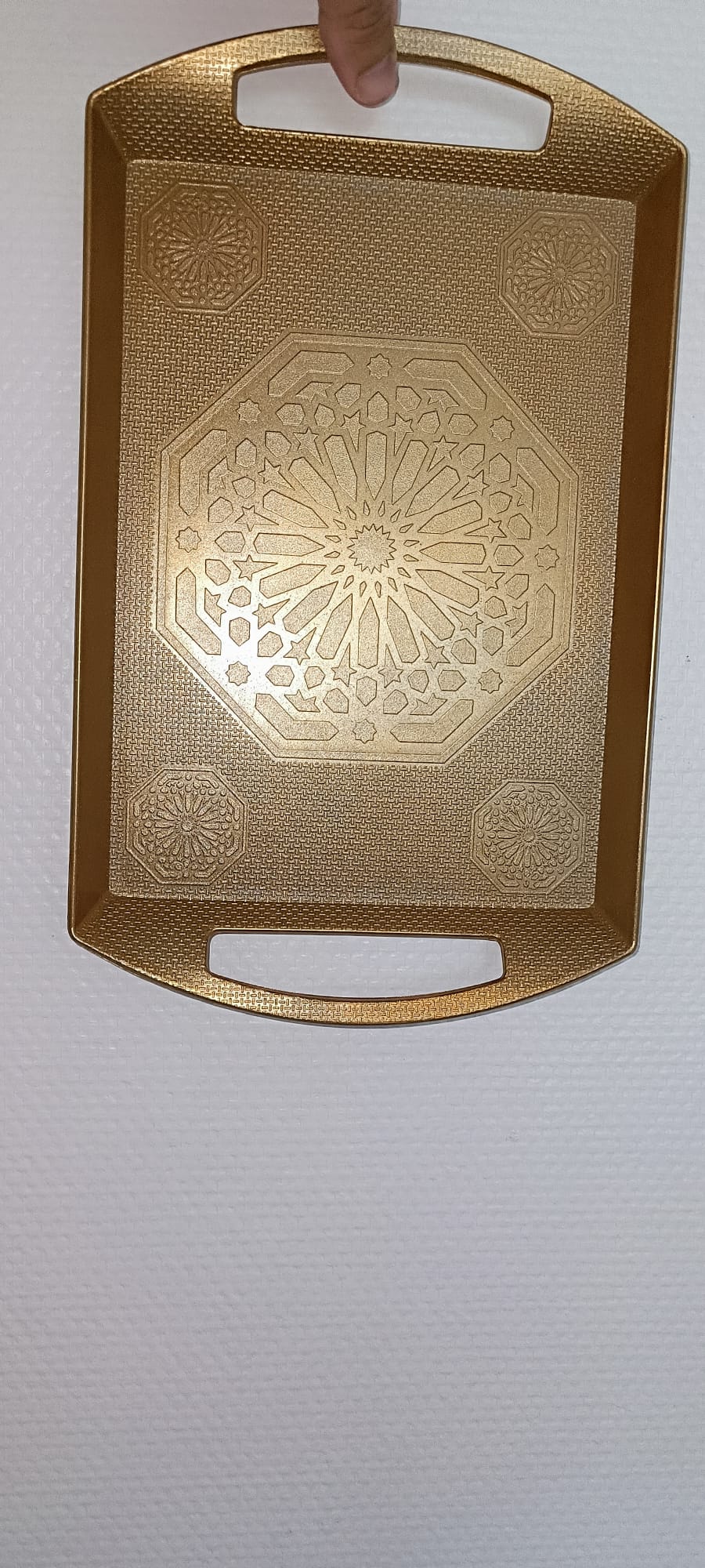 Plateau plastique doré