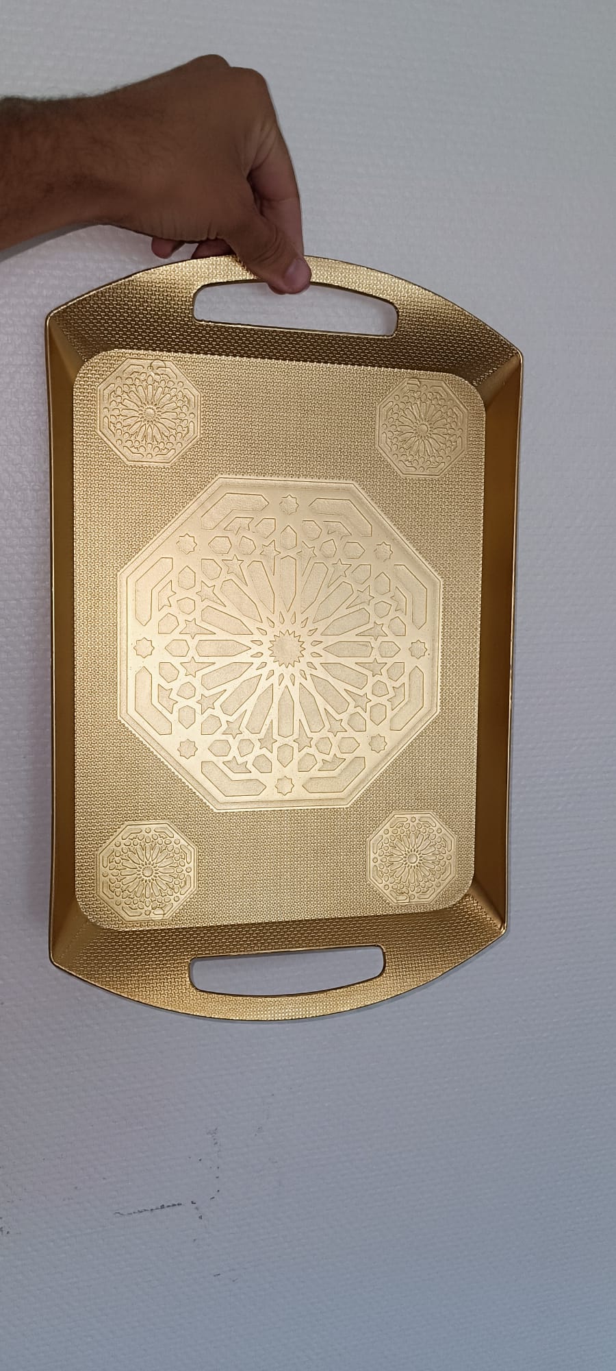 Plateau plastique doré